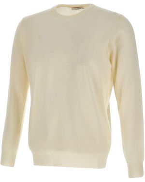 Kangra Cashmere Crew-Neck Ribbed-Edge Jumper - White