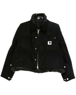 Sacai X Carhartt Wip Logo Patch Puffer Jacket - Black