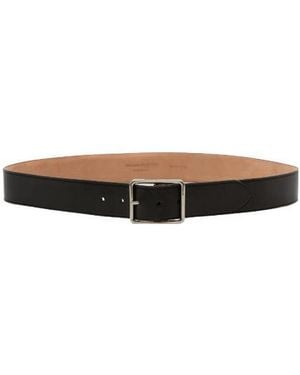 McQueen Logo Engraved Belt - White