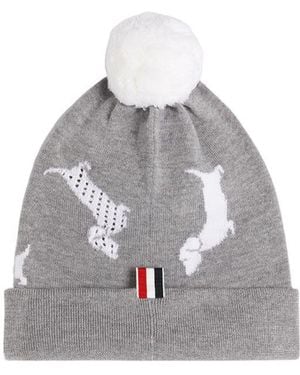 Thom Browne Pompom-Detail Hector Beanie - Grey