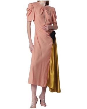 Valentino Draped Cut-Out Detailed Dress - Pink