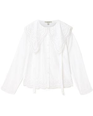 AllSaints Marie Broiderie Regular Fit Shirt - White