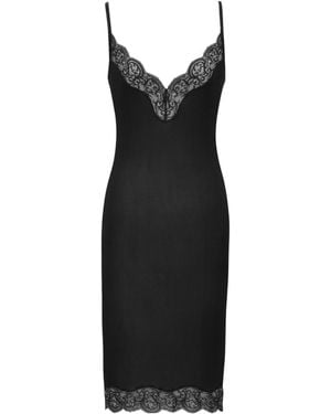 Saint Laurent Silk Lace Mini Dress - Black