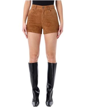 Haikure Brit Suede High-Rise Shorts - Multicolour