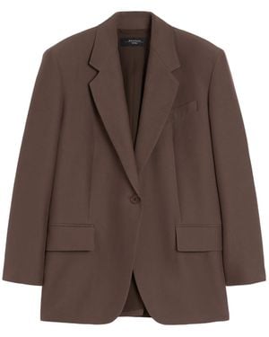 Weekend by Maxmara Oversized Cotton-Blend Blazer - Brown