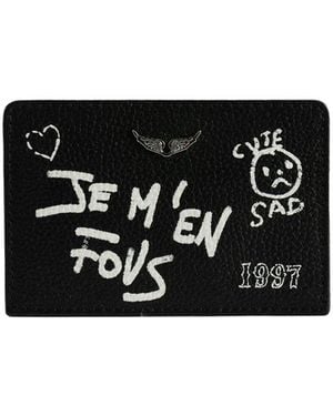 Zadig & Voltaire Zv Pass Arty Tag Card Holder - Black