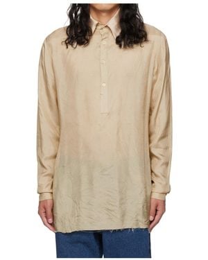 Edward Cuming Fitted Four-Button Polo Shirt - Natural