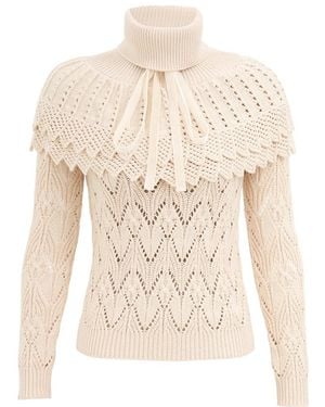 Zimmermann Hypnotic Ruffled Collar Jumper - Natural