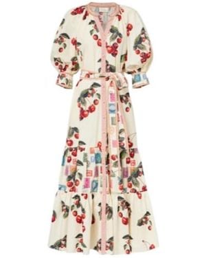 CAMILLA Notes From The Road Printed Cotton Shirt Dress - White