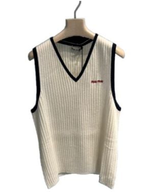 Miu Miu Cashmere Vest - Natural