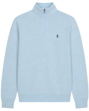 Polo Ralph Lauren Half-Zip Stand-Collar Knitted Sweater - Blue