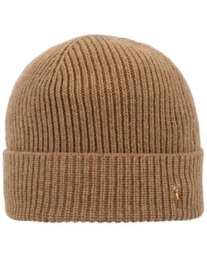 Polo Ralph Lauren Ribbed Beanie - Brown