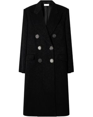 Dries Van Noten Embellished Matelassé Coat - Black