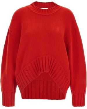 The Attico Logo Asymmetrical Hem Knitwear - Red
