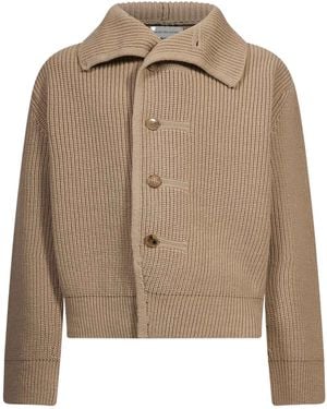 Dries Van Noten Long-Sleeve Single-Breasted Cardigan - Brown