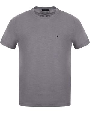 Dondup Logo Slub Crew Neck T-Shirt - Grey