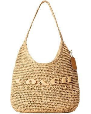 COACH Woven Shoulder Bag - Natural