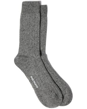 Norse Projects Wool Blend Ribbed Socks - Grey
