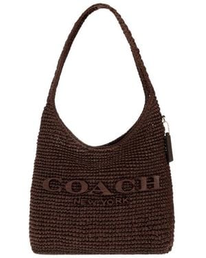 COACH 34 Brooklyn Interwoven Tote Bag - Brown