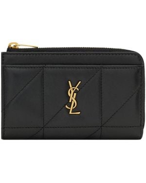 Saint Laurent Jamie Zip Card Case - Black