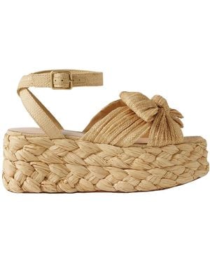 Loeffler Randall Raffia Platform Sandals - Metallic