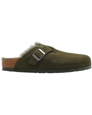 Birkenstock Boston Shearling Sandals - Green