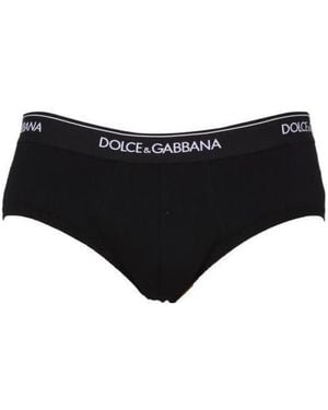 Dolce & Gabbana Logo Waistband 2-Pack Briefs - Black