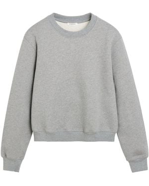 By Malene Birger Embroidered-Logo Crew-Neck Sweatshirt - Grey