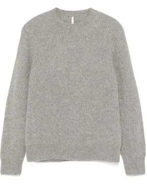 sunflower Crew Neck Long-Sleeved Sweater - Gray