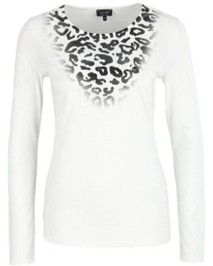 Armani Jeans Round Collar And Long-Sleeved T-Shirt - White