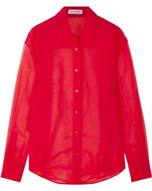Frankie Shop Peri Silk-Blend Organza Shirt - Red
