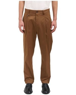 Paolo Pecora Casual Trousers With Belt Loops - Brown