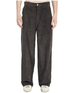 Ami Paris Wide Leg Corduroy Trousers - Grey