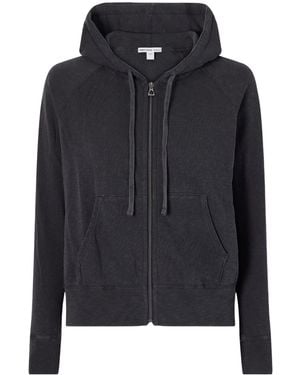 James Perse Solid Cotton-Terry Hoodie - Black