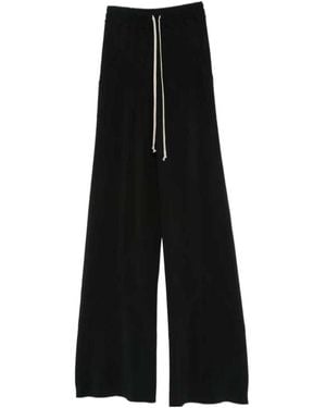 Rick Owens Drawstring Wide-Leg Panelled Trousers - Black