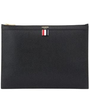 Thom Browne Logo Printed Document Holder - Black