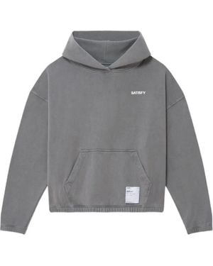 Satisfy Logo-Print Hoodie - Grey