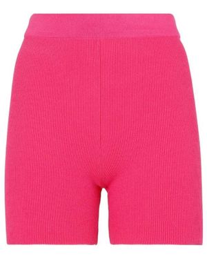Jacquemus High-Rise Ribbed Knitted Shorts - Pink