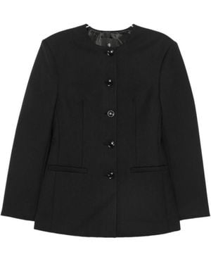 Anine Bing Collarless Tailored Jacket - Black
