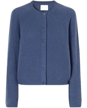 Doen Soft Cashmere Cropped Cardigan - Blue