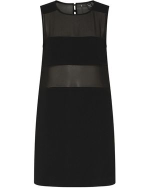 Marella Flared Bi-Material Dress - Black