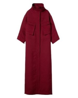 Gucci Gg Jacquard Coat - Red