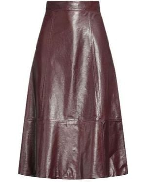 Brunello Cucinelli Leather A-Line Skirt - Purple