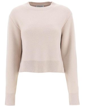 Lanvin Round Neck Knitted Jumper - Natural