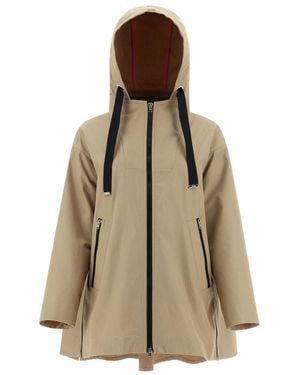 Herno Relaxed Hooded Zip Jacket - Natural