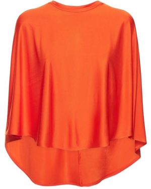 Stella McCartney Draped Fluid Viscose Satin Cape Top - Orange