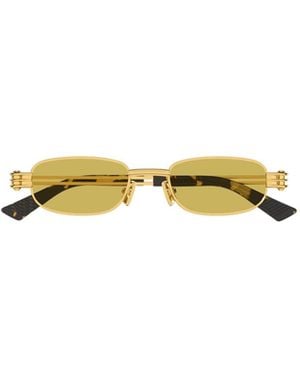 Bottega Veneta Eyewear Rectangular Frame Sunglasses - Yellow