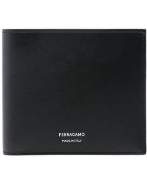 Ferragamo Ferragamo Logo Printed Bi-Fold Wallet - Black