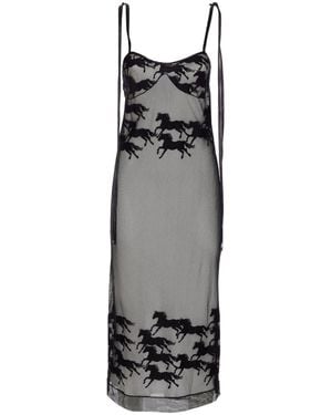 Pinko X Patrick Mcdowell Horse Motif Sheer Midi Dress - Grey