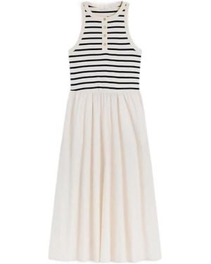 Tommy Hilfiger Tone Button Sleeveless Maxi Dress - White